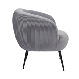 GFW Kamilah Velvet Pleated Accent Chair Grey - thumbnail 3