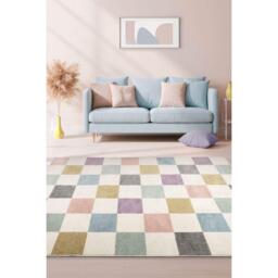 Homemaker Echo Chequer Pastel Rug - thumbnail 1