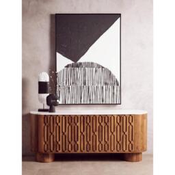 Fifty Five South Astratto Black And White Abstract Textured Wall Ar