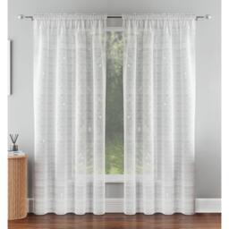 Enhanced Living Lima Metallic Stripe Sheer Voile Panels - Pair - thumbnail 1