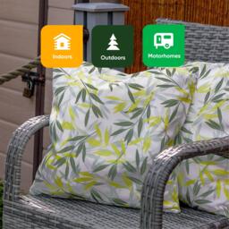 Streetwize Outdoor Green/Grey Leaf Print Scatter Cushions - thumbnail 6