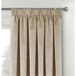 Enhanced Living Oxford Cream Velvet Blackout Tape Top Curtains - thumbnail 2