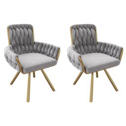 Urban Meuble Set Of 2 Velvet Dining Chair With Arm - thumbnail 2