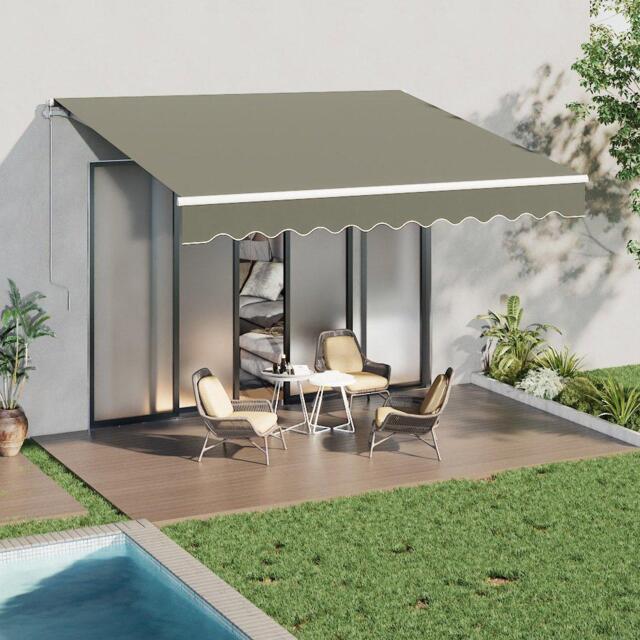 Breeins 350cm Retractable Patio Door Fabric Awning Grey - image 1