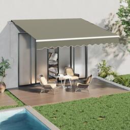 Breeins 350cm Retractable Patio Door Fabric Awning Grey