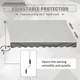 Breeins 350cm Retractable Patio Door Fabric Awning Grey - thumbnail 5