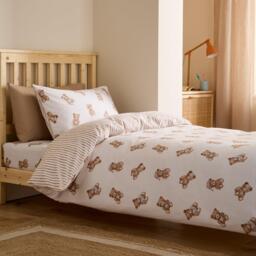 Catherine Lansfield Brushed Teddy Bear Cotton Duvet Cover Set