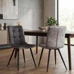 Shankar Set of 2 Rodeo Suede Effect Dining Chairs