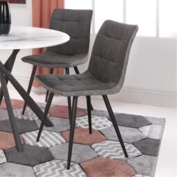 Shankar Set of 2 Rodeo Suede Effect Dining Chairs - thumbnail 8