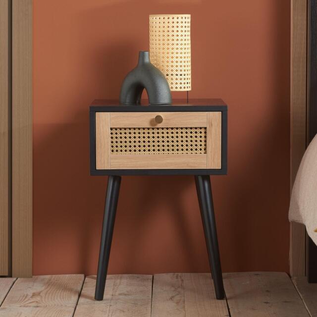 Birlea Croxley 1 Drawer Rattan Bedside - image 1