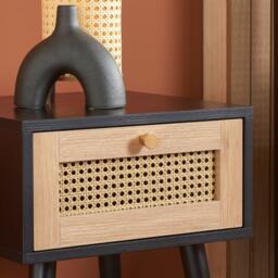 Birlea Croxley 1 Drawer Rattan Bedside - thumbnail 3