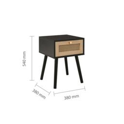 Birlea Croxley 1 Drawer Rattan Bedside - thumbnail 9
