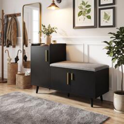 Urban Meuble Modern Shoe Bench with Storage Cabinet - thumbnail 2