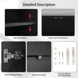 Urban Meuble Modern Shoe Bench with Storage Cabinet - thumbnail 8