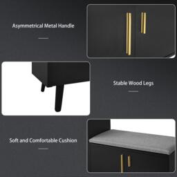 Urban Meuble Modern Shoe Bench with Storage Cabinet - thumbnail 9