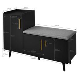 Urban Meuble Modern Shoe Bench with Storage Cabinet - thumbnail 6
