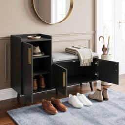 Urban Meuble Modern Shoe Bench with Storage Cabinet - thumbnail 4