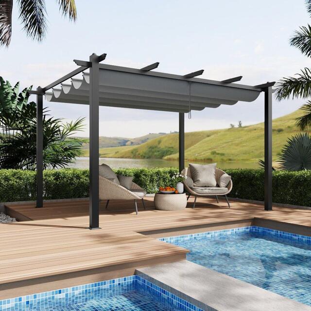 Breeins 13x10ft Aluminium Pergola with Retractable Roof - image 1