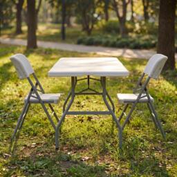 Lassic Outdoor Trestle Folding Table 6ft 2 Folding Chairs - thumbnail 6