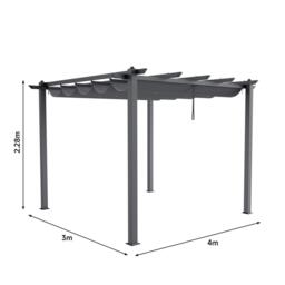 Breeins 4m Aluminum Patio Pergola with Canopy Roof - thumbnail 9