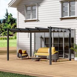 Breeins 4m Aluminum Patio Pergola with Canopy Roof
