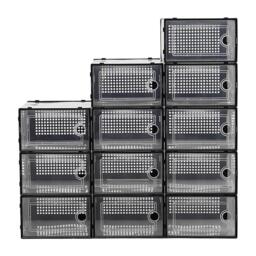 Kabinet UK 12x Stackable Shoe Storage Box Black - thumbnail 3