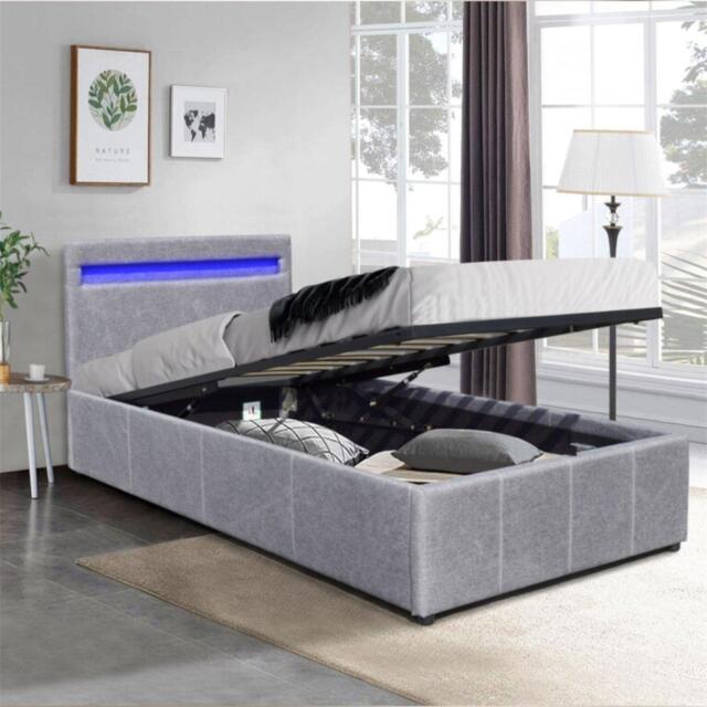Comfy Living Ottoman With LED Headboard and Mattress - image 1