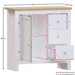 Lassic Vida Designs Arlington 3 Drawer 1 Door Sideboard - thumbnail 2
