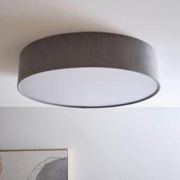 K Living Crete 45cm 3 Light Grey Velvet Drum Shade