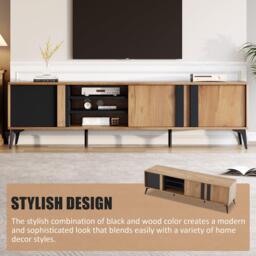 Urban Meuble Modern Console Table Brown-Black Chic Storage - thumbnail 7