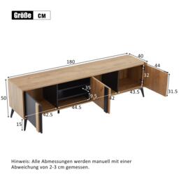 Urban Meuble Modern Console Table Brown-Black Chic Storage - thumbnail 6
