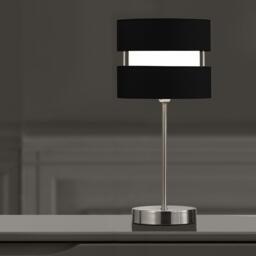 K Living Chrome Table Lamp Layer Fabric Lamp Shade Black - thumbnail 3
