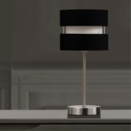 K Living Chrome Table Lamp Layer Fabric Lamp Shade Black - thumbnail 2