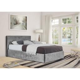 Comfy Living Crushed Velvet Ottoman Bed and Mattress - thumbnail 1