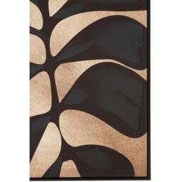 Fifty Five South Astratto Canvas Black Leaf Design Wall Art - thumbnail 2