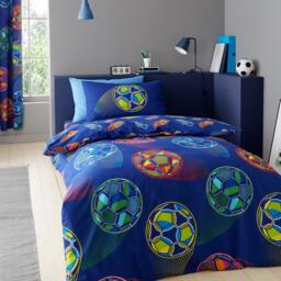 Catherine Lansfield Bright Football Reversible Duvet Cover Set