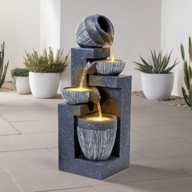 Breeins Outdoor LED Water Fountain Rockery Decor