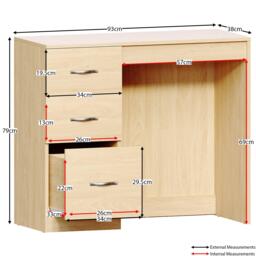 Lassic Vida Designs Riano 3 Drawer Dressing Table - thumbnail 2