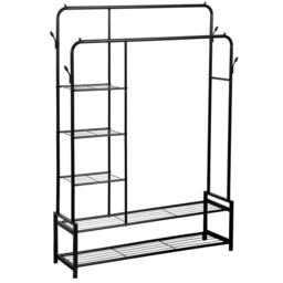 House of Home Double Clothes Rail with 2 Shoe Racks ,3 Shelves - thumbnail 2