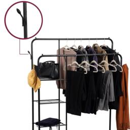 House of Home Double Clothes Rail with 2 Shoe Racks ,3 Shelves - thumbnail 4