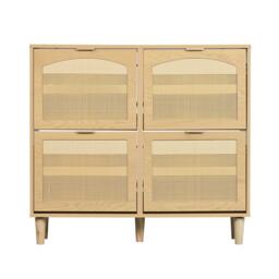 Urban Meuble Farmhouse Rattan Shoe Storage Cabinet - thumbnail 5