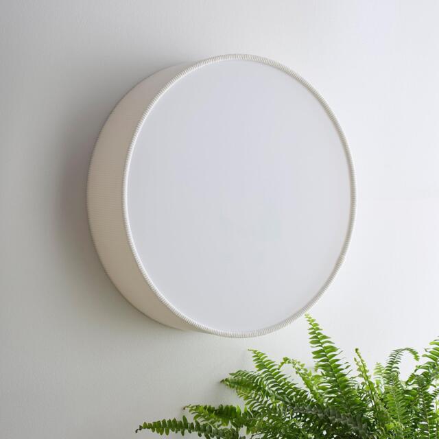 K Living Crete 38cm 2 Light White Velvet Drum Shade - image 1