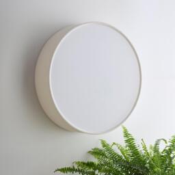 K Living Crete 38cm 2 Light White Velvet Drum Shade