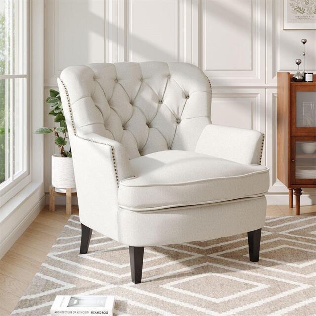 Kabinet UK Classic Buttoned Linen Armchair - image 1
