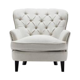 Kabinet UK Classic Buttoned Linen Armchair - thumbnail 3