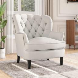 Kabinet UK Classic Buttoned Linen Armchair - thumbnail 2