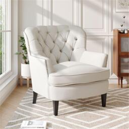 Kabinet UK Classic Buttoned Linen Armchair - thumbnail 1