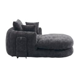 Urban Meuble Modern Chenille Chaise Lounge Armchair - thumbnail 8