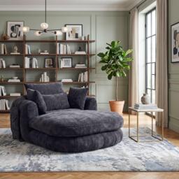 Urban Meuble Modern Chenille Chaise Lounge Armchair - thumbnail 1