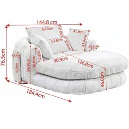 Urban Meuble Modern Chenille Chaise Lounge Armchair - thumbnail 6